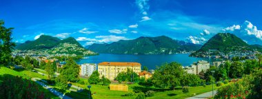 Lugano, Switzerlan havadan görünümü