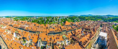 Bern Switzerlan munster Katedral'e havadan görünümü