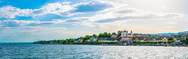 Белый Дворец Ньоне Видом Женевское Озеро Герлане — стоковое фото