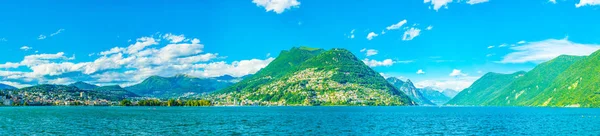 Casco Antiguo Lugano Frente Lago Lugano Suizlán —  Fotos de Stock