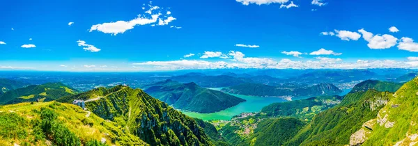 Letecký Pohled Jezero Monte Generoso Švýcarska — Stock fotografie