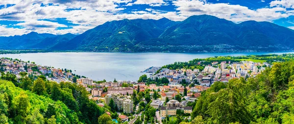 Locarno Switzerlan Havadan Görünümü — Stok fotoğraf