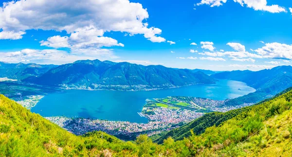 Luftaufnahme Von Locarno Und Lago Maggiore Der Schweiz — Stockfoto