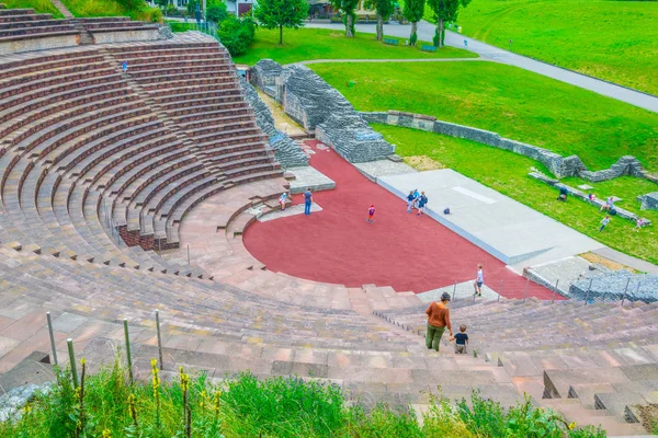 Teatro Romano Augusta Raurica Antigo Assentamento Romano Perto Basileia Suíça — Fotografia de Stock