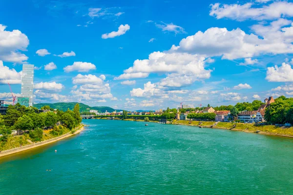 Riverside Rhen Domineras Roche Tornet Schweiz — Stockfoto