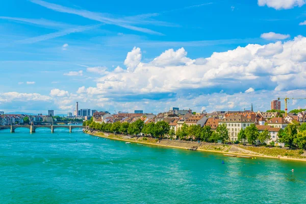 Riverside Van Rijn Basel Switzerlan — Stockfoto