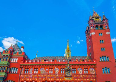Basel, Switzerlan kırmızı town hall