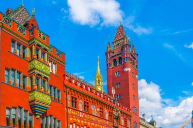 Basel, Switzerlan kırmızı town hall