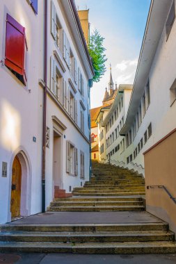 Basel'in, Switzerlan dar bir sokakta