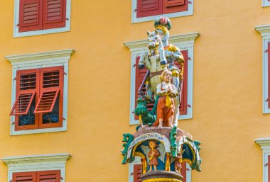 Eski kasaba Solothurn, Switzerlan Saint george Çeşme