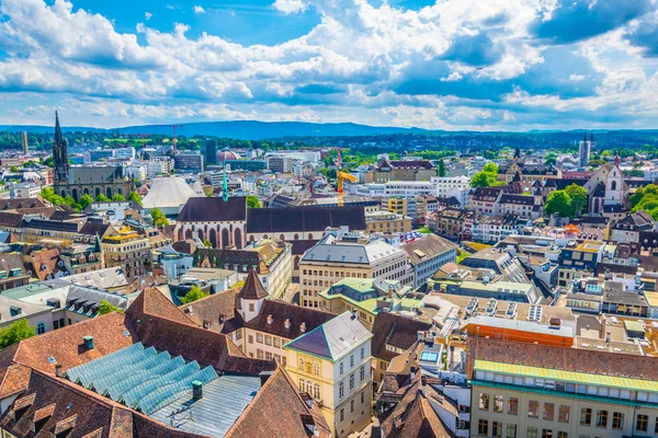 Вид Воздуха Старый Город Базель Switzerlan — стоковое фото