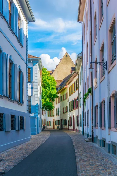 Narrow Street Old Town Basel Switzerlan — Stock Photo, Image