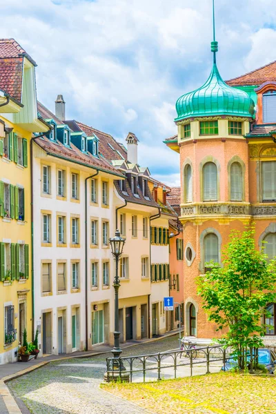 Una Calle Estrecha Centro Histórico Solothurn Suiza — Foto de Stock