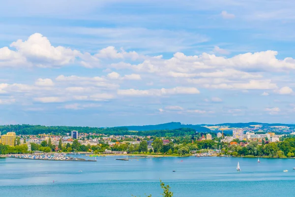 Paisaje Urbano Biel Bienne Detrás Bielersee Suiza — Foto de Stock