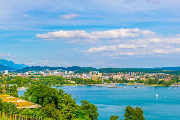 Panoráma Města Biel Bienne Bielersee Švýcarska — Stock fotografie