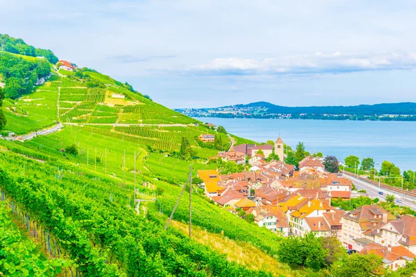 Twann Tuscherz Belägen Bielersee Nära Biel Bienne Schweiz — Stockfoto