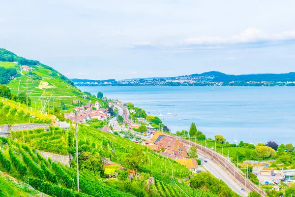 Twann Tuscherz Belägen Bielersee Nära Biel Bienne Schweiz — Stockfoto