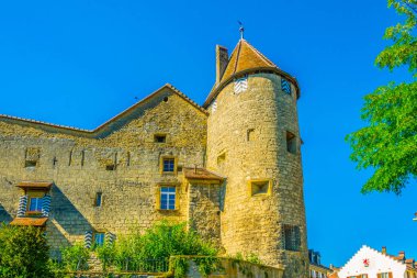 Murten kalede Switzerlan görünümünü