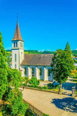 Bir Katolik kilisesinde Murten, Switzerlan görünümünü
