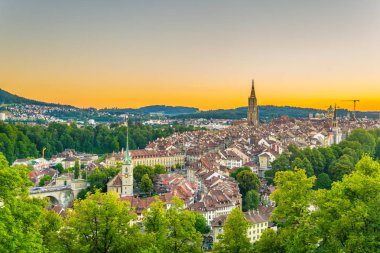 Bern Switzerlan gün batımı görünümü