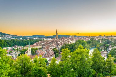 Bern Switzerlan gün batımı görünümü