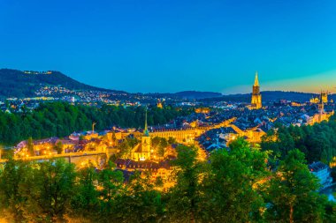 Bern Switzerlan gün batımı görünümü