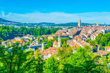 Egemen-Munster Katedrali ve Bundeshaus, Switzerlan tarafından Bern havadan görünümü