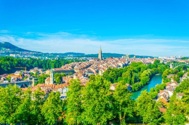Egemen-Munster Katedrali ve Bundeshaus, Switzerlan tarafından Bern havadan görünümü