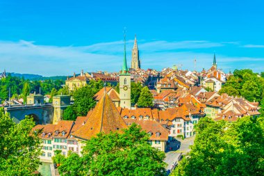 Egemen-Munster Katedrali ve Bundeshaus, Switzerlan tarafından Bern havadan görünümü