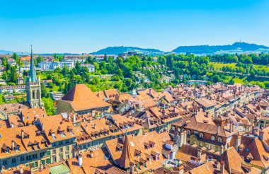 Bern Switzerlan munster Katedral'e havadan görünümü