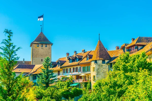 Befestigungsanlage Die Altstadt Von Murten Schweiz — Stockfoto