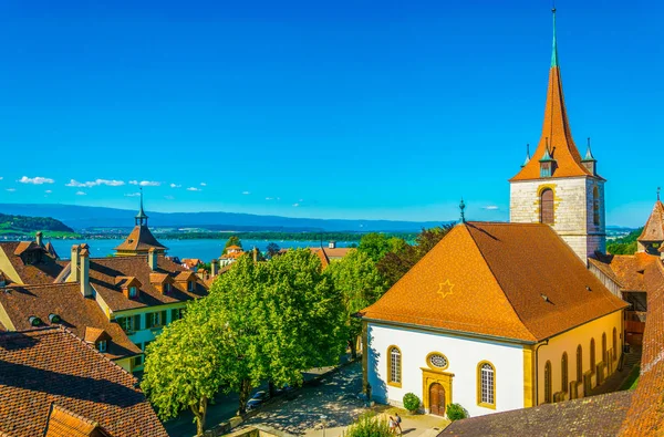 Deutsche Reformierte Kirche Murten Schweiz — Stockfoto