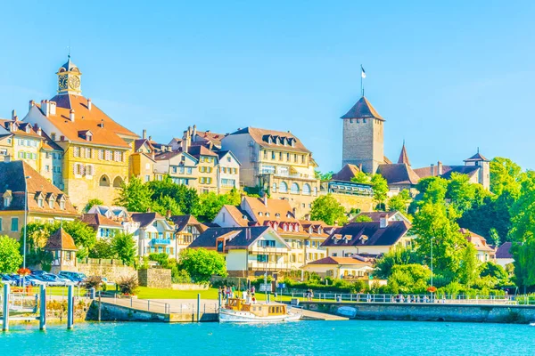 Blick Auf Die Historische Stadt Murten Der Schweiz — Stockfoto