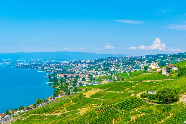 Luftaufnahme Von Lutry Und Genfersee Der Schweiz — Stockfoto