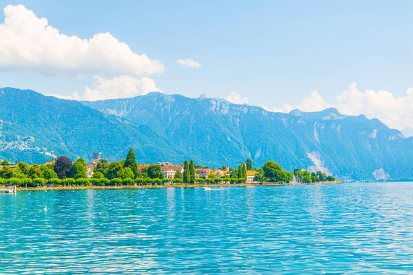 Lakeside of Swiss city Veve
