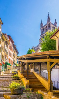 Escaliers du Marche merdivenleri Lozan, İsviçre 'de.