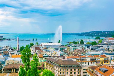 Cenevre den Katedrali Saint Pierre, Switzerlan havadan görünümü