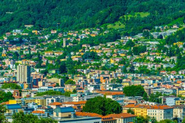 Lugano, Switzerlan havadan görünümü