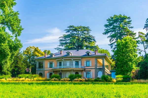 Перегляд Повинен Hermitage Будівлі Лозанні Switzerlan — стокове фото