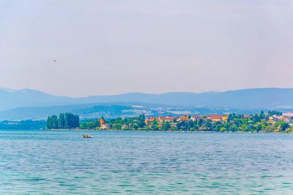 Ženevské Jezero Také Nazýván Jako Lac Leman Švýcarska — Stock fotografie