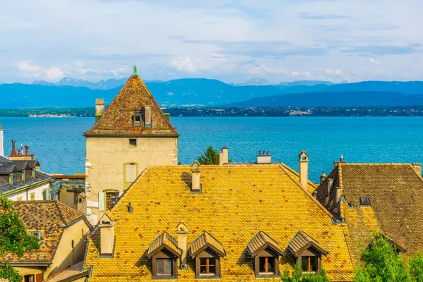 Luftaufnahme Des Genfer Sees Von Der Terrasse Neben Dem Nyon — Stockfoto