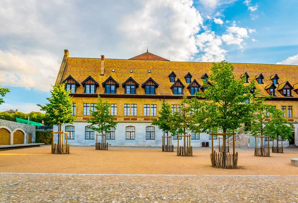 Vista Uma Casa Histórica Cidade Velha Genebra Switzerlan — Fotografia de Stock