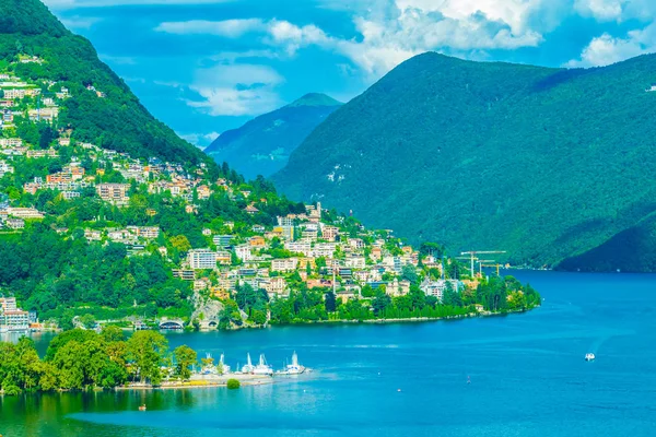 Lugano Monte Bre Switzerlan Üzerinde Yer Alan Bir Parçası — Stok fotoğraf