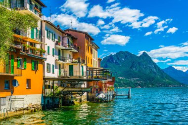 Waterfront Lugano, Switzerlan yakınlarında Gandria Köyü
