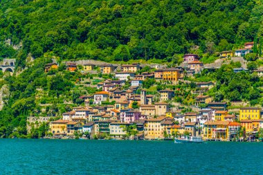 Waterfront Lugano, Switzerlan yakınlarında Gandria Köyü