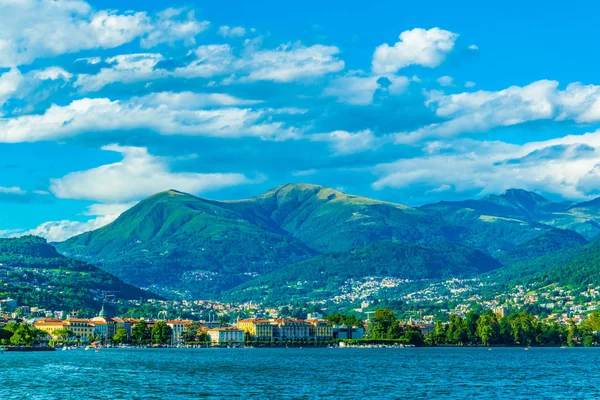 Cidade Velha Lugano Frente Para Lago Lugano Switzerlan — Fotografia de Stock