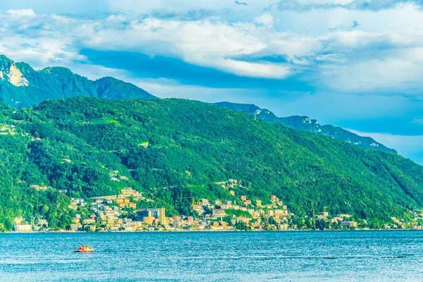 Campione Italia Aldeia Exclave Italiano Perto Lugan — Fotografia de Stock