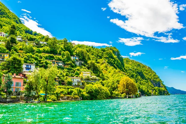 Bord Eau Village Grotto San Rocco Près Lugano Suisse — Photo