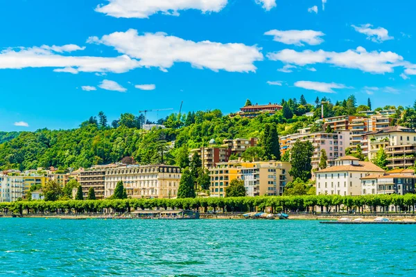 Kota Tua Lugano Menghadap Danau Lugano Switzerlan — Stok Foto