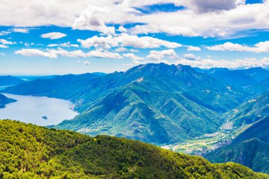 Locarno ve Lago Maggiore için yapılan Switzerlan havadan görünümü